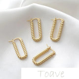 Gold Retro Twist Earrings - Hand-made Color-preserving Accessory