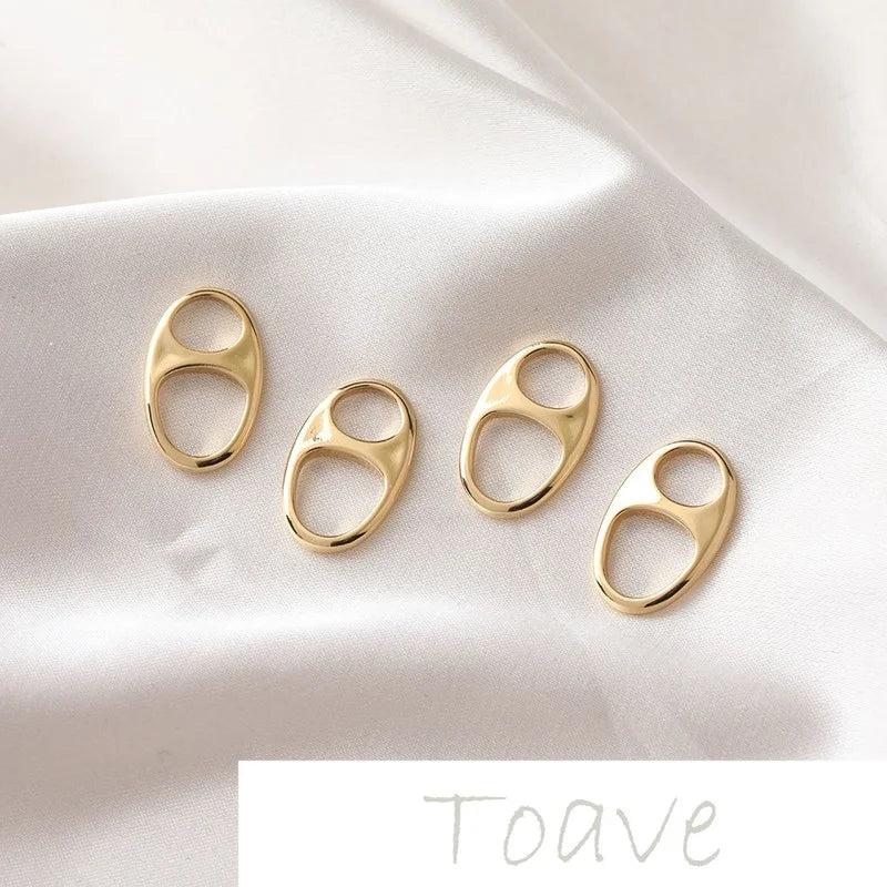 Gold Oval Circle Link Buckle DIY Necklace Earrings Bracelet