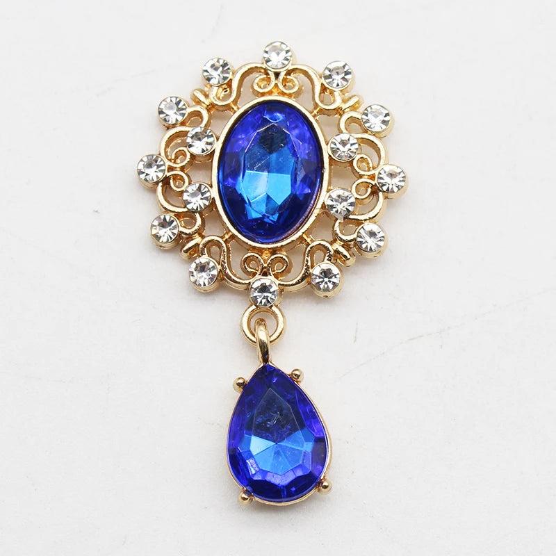10 Rhinestone Crystal Flat Brooches for DIY Crystal Accessories