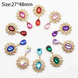 10 Rhinestone Crystal Flat Brooches for DIY Crystal Accessories