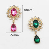 10 Rhinestone Crystal Flat Brooches for DIY Crystal Accessories