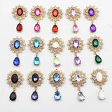 10 Rhinestone Crystal Flat Brooches for DIY Crystal Accessories