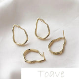 14K Water Drop Hollow Frame Earrings DIY Silver Needle Accessories