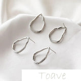 14K Water Drop Hollow Frame Earrings DIY Silver Needle Accessories