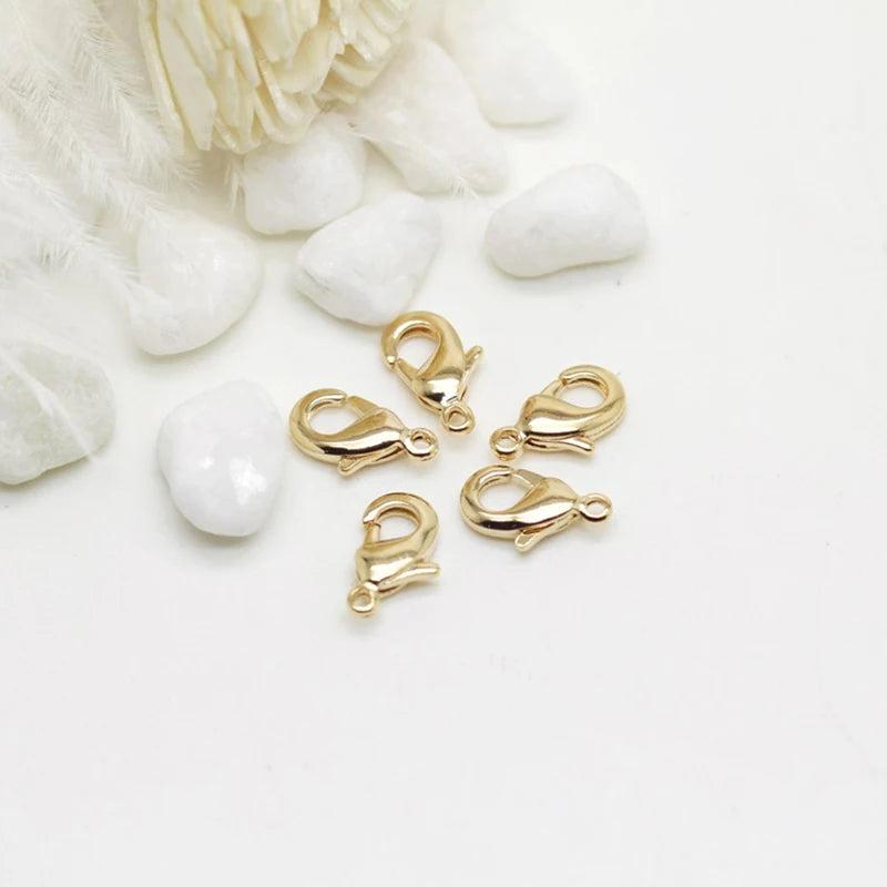 10pcs 14K Plated Lobster Claw Clasps 10mm 12mm DIY Bracelets Necklace Components