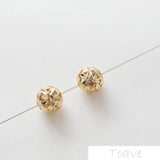 18K Plated Leaf Hollow Beads DIY Necklace Bracelet Accessory 2pcs