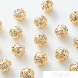 18K Plated Leaf Hollow Beads DIY Necklace Bracelet Accessory 2pcs