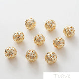 18K Plated Leaf Hollow Beads DIY Necklace Bracelet Accessory 2pcs
