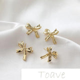 Gold and Silver Small Bow Knot Earrings DIY Material