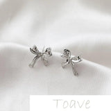 Gold and Silver Small Bow Knot Earrings DIY Material