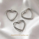 Diamond Peach Heart Three-Layer Twist Pendant DIY Earrings