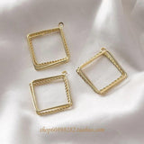 Diamond Peach Heart Three-Layer Twist Pendant DIY Earrings
