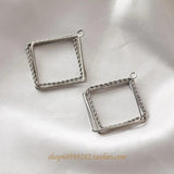 Diamond Peach Heart Three-Layer Twist Pendant DIY Earrings