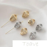 14K Pleated Water Drop Beaded Bracelet DIY Material 6pcs