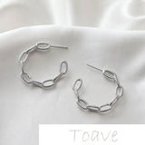 14K Gold-Plated Copper C-Shaped Earrings DIY Hand-Made Material Accessory