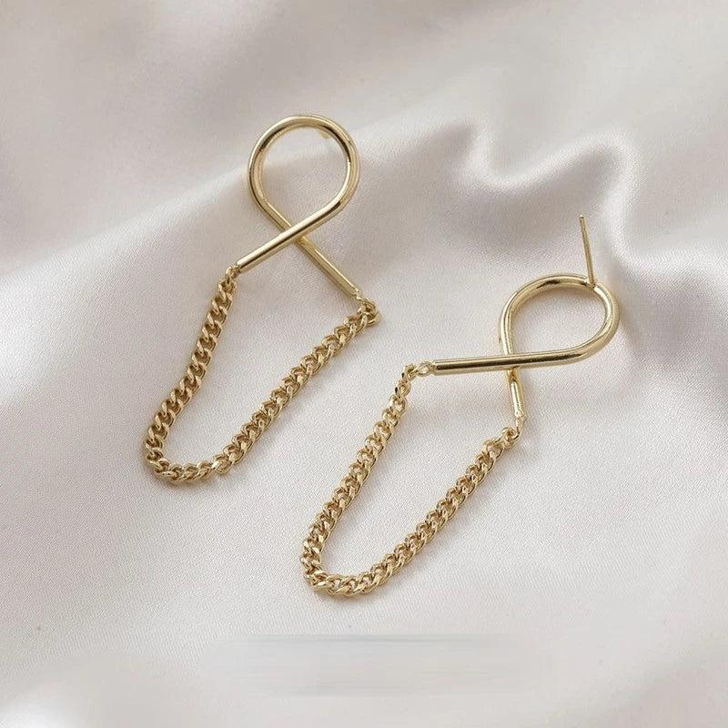14K Cross Chain Earrings DIY Hand-made Material Accessories