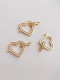2Pcs 14k Plated Love Necklace Charms for Jewelry Making DIY Supplies