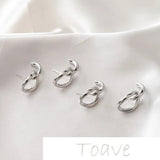 14K Gold-Covered Double Buckle Silver Stud Earrings DIY Material