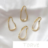 Gold-Twisted Hollow DIY Earrings Photo Frame Material