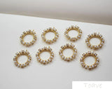 2pcs Zircon Point Hollow Circle Pearl Pendant DIY Accessories