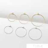 6pcs 14K Gold-Coated Copper Wire Round Frame DIY Earrings Pendant