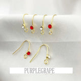 Copper Red Rhinestone Ear Hook DIY Earring Material Hand-made Accessories