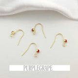 Copper Red Rhinestone Ear Hook DIY Earring Material Hand-made Accessories