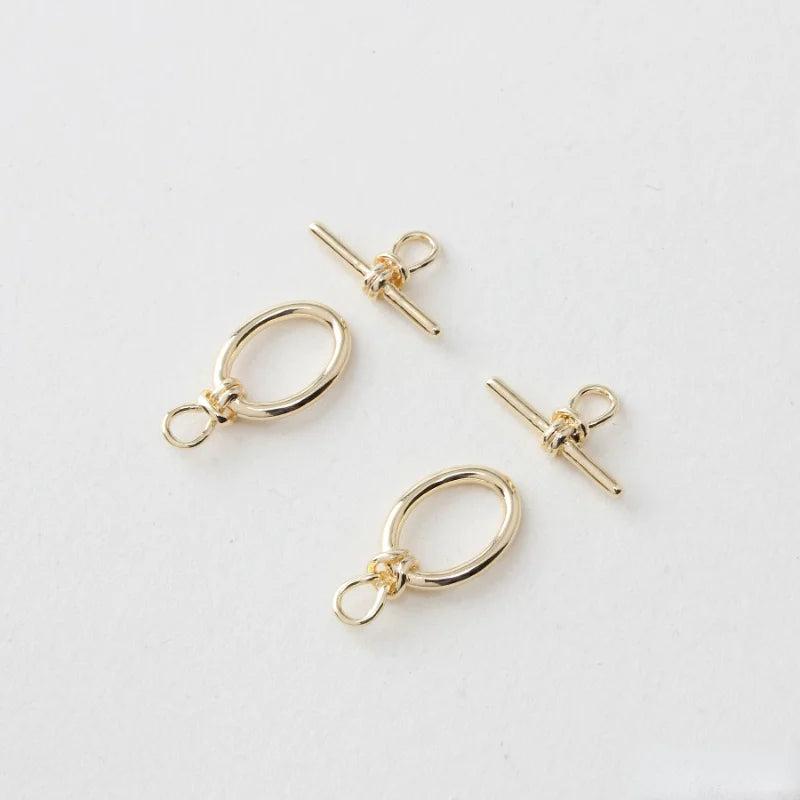 18K Gold-Plated Oval OT Buckle DIY Bracelet Necklace Connector