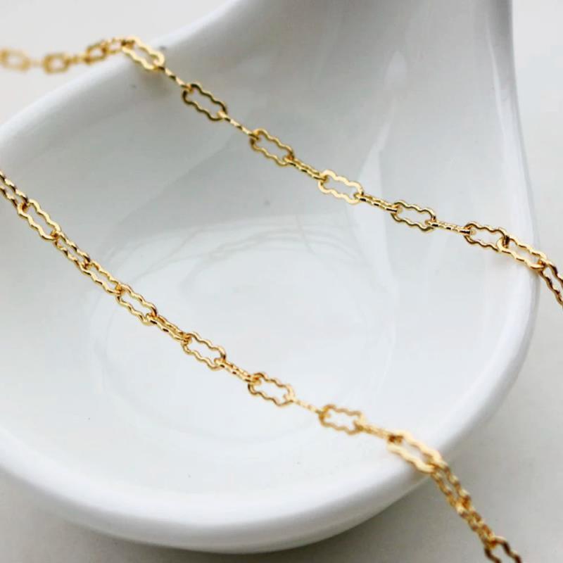 Brass Plated Krinkle Chain for Jewelry Making