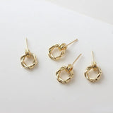 Hollow Twist Earrings Silver Needles DIY Handmade Material Accessories
