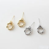 Hollow Twist Earrings Silver Needles DIY Handmade Material Accessories