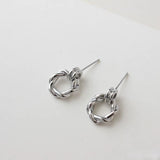 Hollow Twist Earrings Silver Needles DIY Handmade Material Accessories