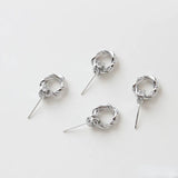 Hollow Twist Earrings Silver Needles DIY Handmade Material Accessories