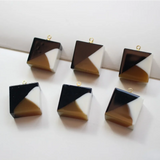 Chocolate Square 18K Real Cap DIY Ear Stud Pendant