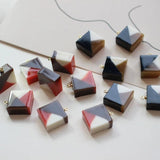 Chocolate Square 18K Real Cap DIY Ear Stud Pendant