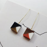 Chocolate Square 18K Real Cap DIY Ear Stud Pendant