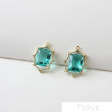 2pcs 18K Copper Plated Crystal Pendant DIY Accessories