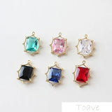 2pcs 18K Copper Plated Crystal Pendant DIY Accessories