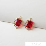 2pcs 18K Copper Plated Crystal Pendant DIY Accessories