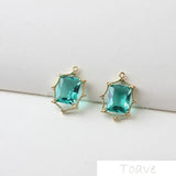 2pcs 18K Copper Plated Crystal Pendant DIY Accessories