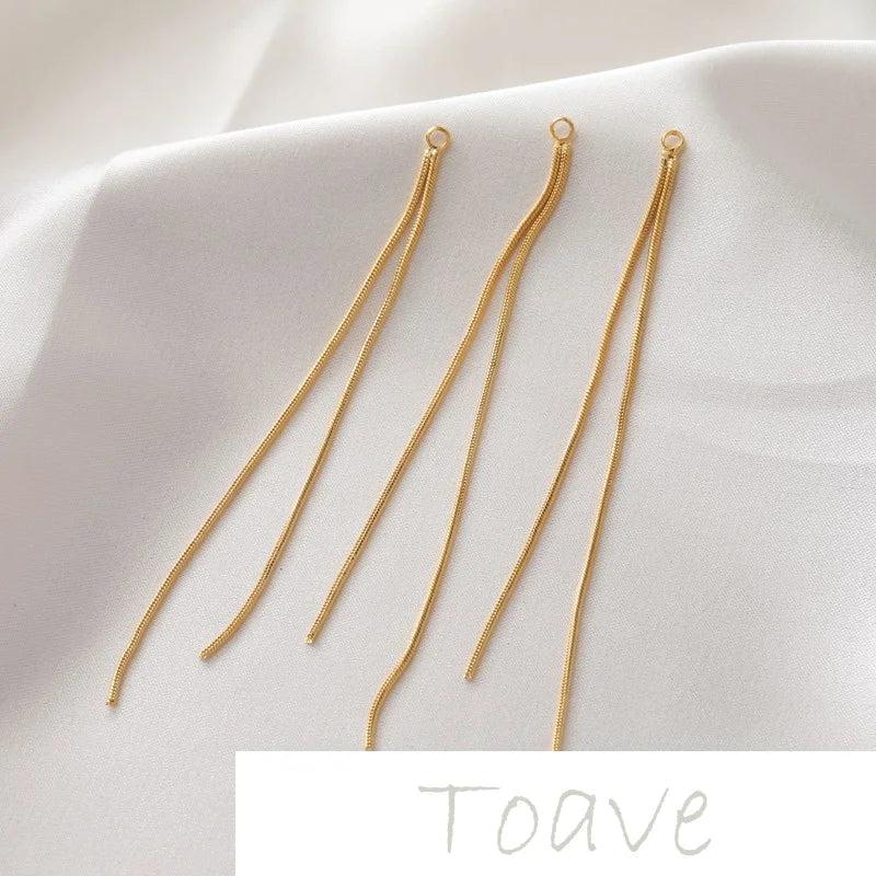 14K Snake Bone Chain Tassel Earring DIY Material
