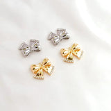 Copper-Wrapped 14K Set Zircon Bow Pendant DIY Necklace Earrings Material