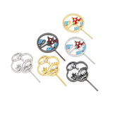 2 Copper Plated Dripping Oil Chinese Fan DIY Baroque Pearl Pin