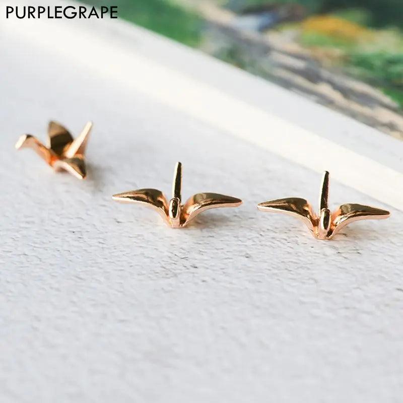 Japanese Alloy Paper Crane Pendant for Earrings DIY