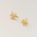 Copper Clad 14K Zircon Snowflake Earrings DIY Jewelry Material