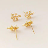 Copper Clad 14K Zircon Snowflake Earrings DIY Jewelry Material