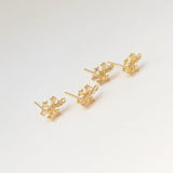 Copper Clad 14K Zircon Snowflake Earrings DIY Jewelry Material