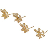 Copper Clad 14K Zircon Snowflake Earrings DIY Jewelry Material