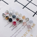 4 Pcs Glass Irregular Round Women's Earrings Jewelry Access.
