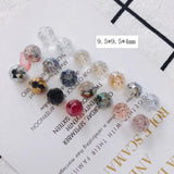 4 Pcs Glass Irregular Round Women's Earrings Jewelry Access.